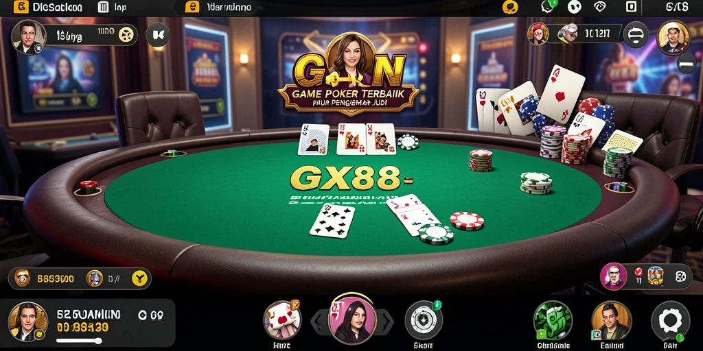 Screenshot GX88 menampilkan gameplay Poker yang seru dan interaktif.