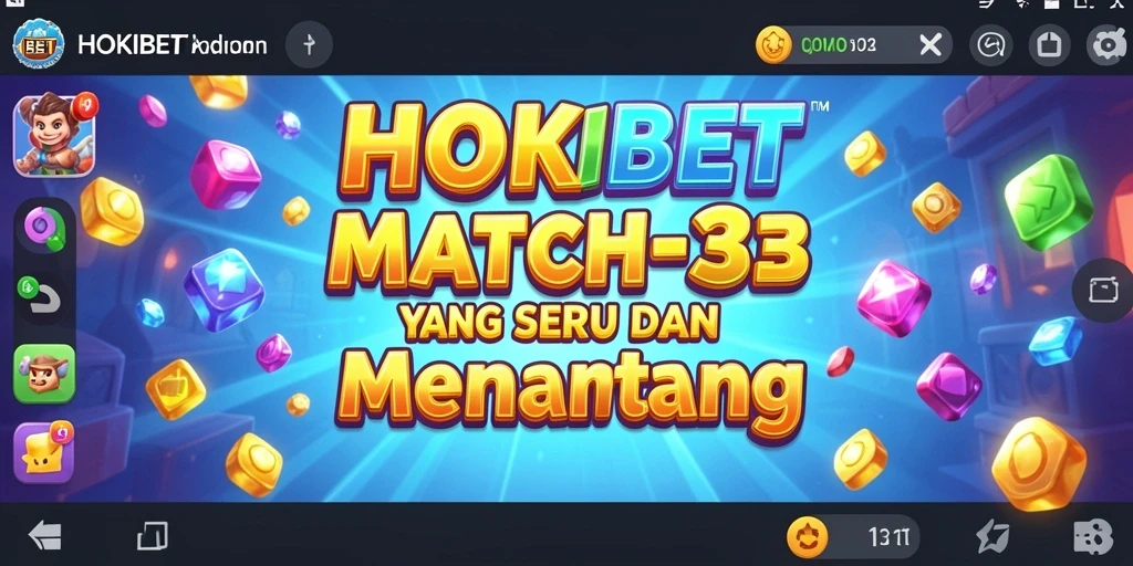 Tampilan gameplay seru HOKIBET di dunia Match-3.