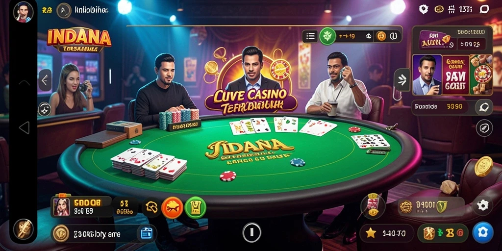 Screenshot INDAAA menampilkan dealer live dan suasana permainan kasino.