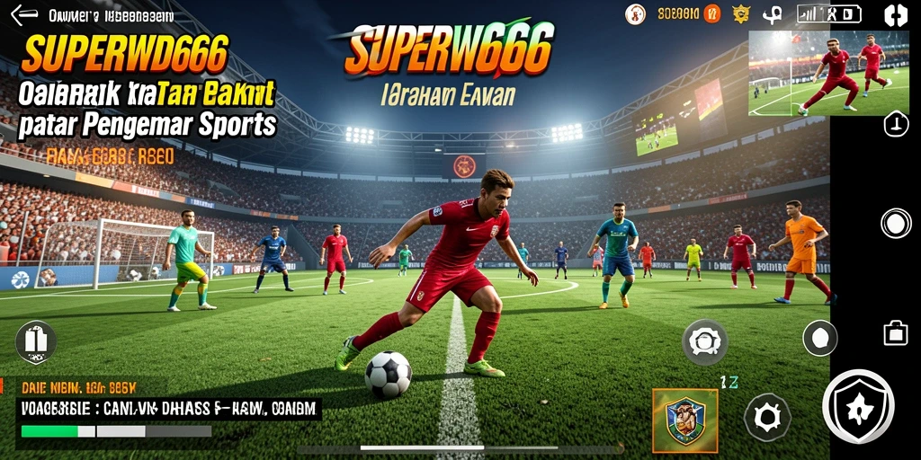 Screenshot SUPERWD666 menampilkan momen seru dalam pertandingan olahraga.