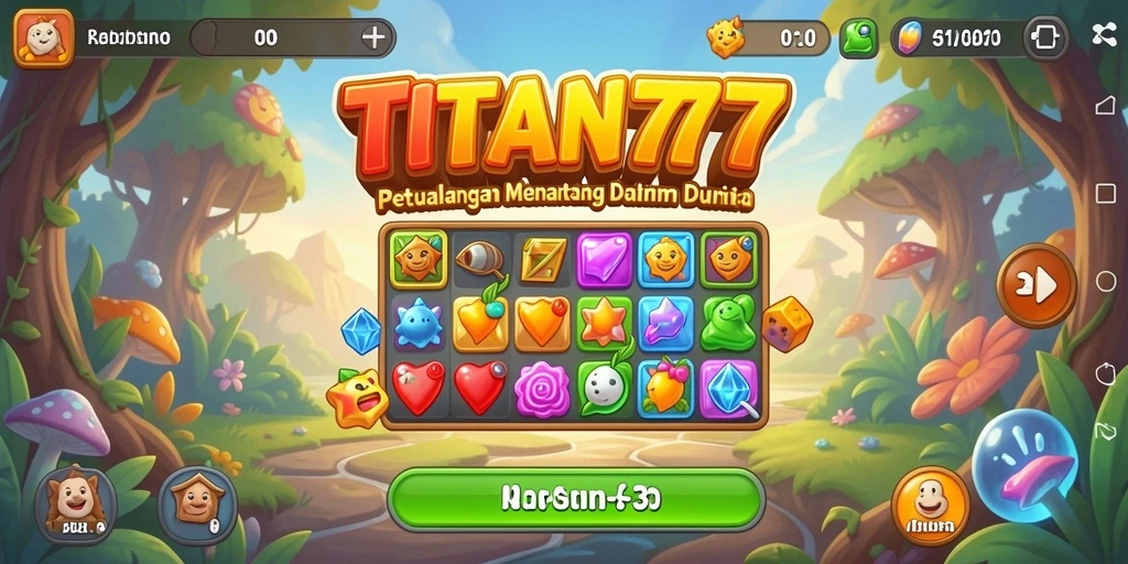 Tampilan menarik dari permainan Match-3 di TITAN777.